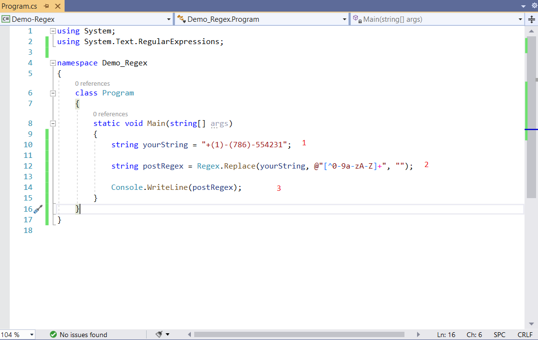 Regular Expression in CSharp